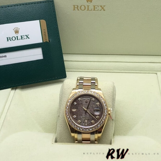 Replica Rolex Day-Date 18948 Dark MOP Diamond Jubilee Dial Special Edition 39MM Mens Watch
