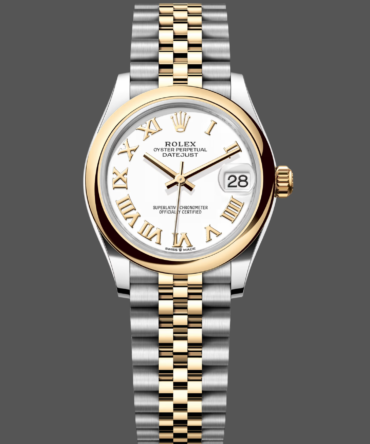 Rolex Datejust 31 Stainless Steel and Yellow Gold White Roman Dial M278243 0002 Women's Watch