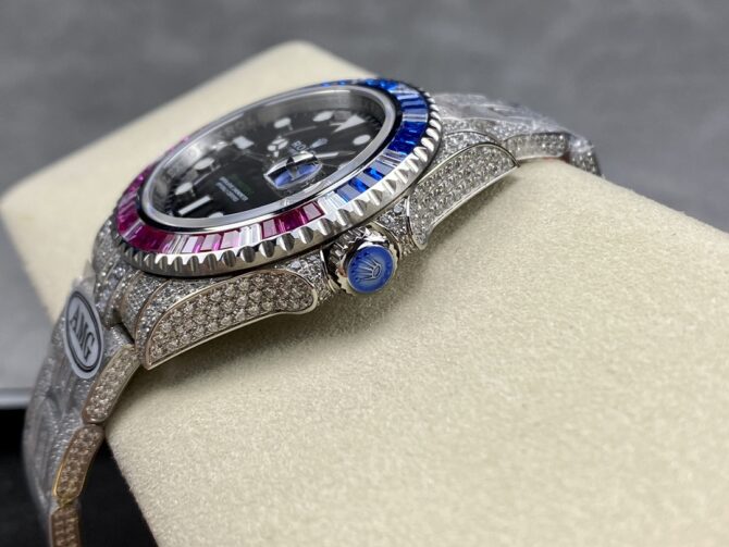 Rolex GMT Master AMG 126710BLRO 40mm With Dual Time & Sapphire Mirror Diamond Watch