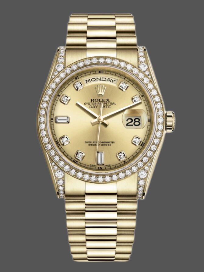 Replica Rolex Day-Date 118389 Meteorite Grey Dial 36MM Unisex Watch