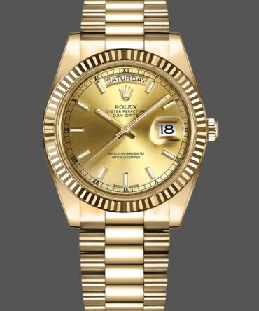 Replica Rolex Day-Date 218238 Champagne Index Dial Yellow Gold 41MM Mens Watch
