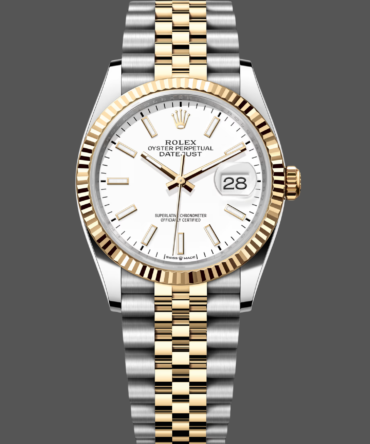 Rolex Datejust m126233 0019 White Index Dial Fluted Bezel 36MM Unisex Replica Watch