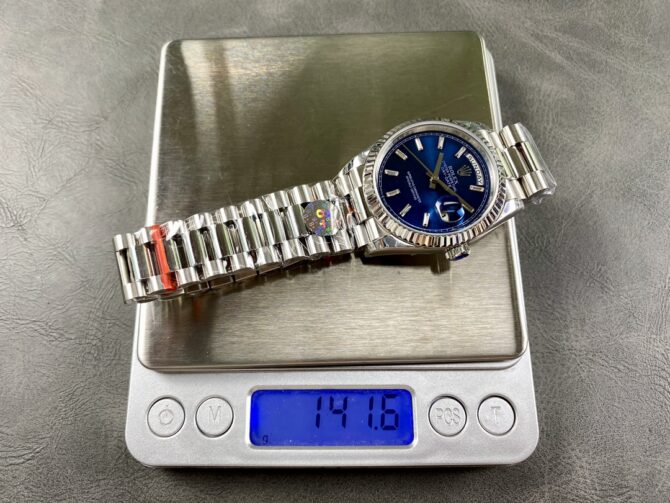 Replica Rolex Day Date White Gold 36 Blue Diamond Dial m128239 0069