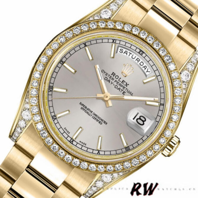 Replica Rolex Day-Date 118388 Champagne Roman Numeral Dial 36MM Unisex Watch