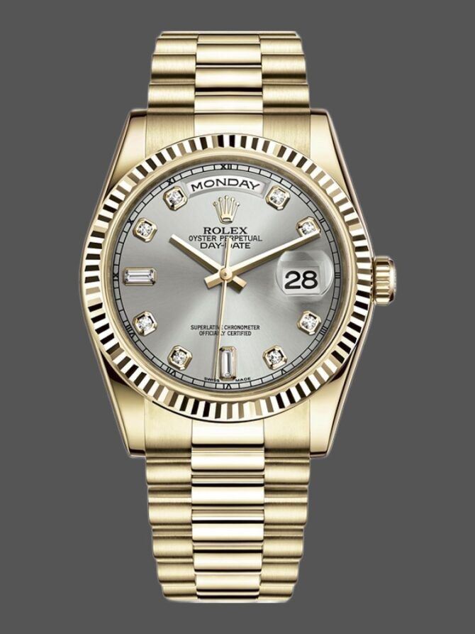 Replica Rolex Day-Date 118238 Yellow Gold Champagne Jubilee Diamond Dial 36mm Unisex Watch