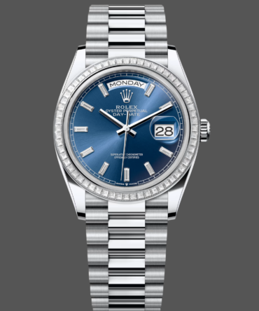 Replica Rolex Day Date 36mm Bright Blue Diamond-Set Dial Diamond-Set Bezel m128396tbr 0024