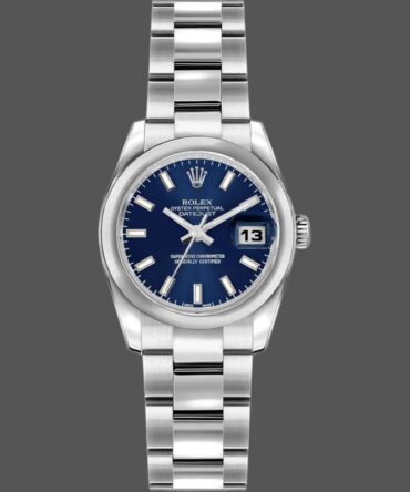 Rolex Datejust 179160 Domed Bezel Blue Index Dial 26MM Lady Replica Watch