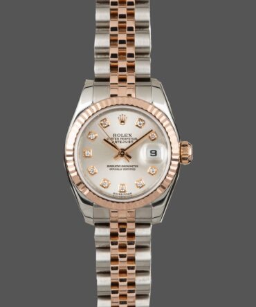 Rolex Datejust 179171 Silver Diamonds Dial Fluted Bezel 26MM Lady Replica Watch