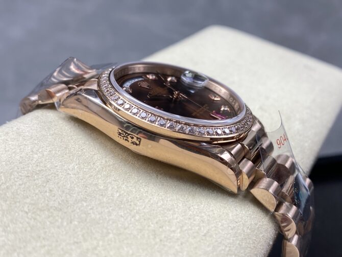 Replica Rolex Day-Date 118235 Rose Gold Chocolate Brown Dial 36mm Unisex Watch