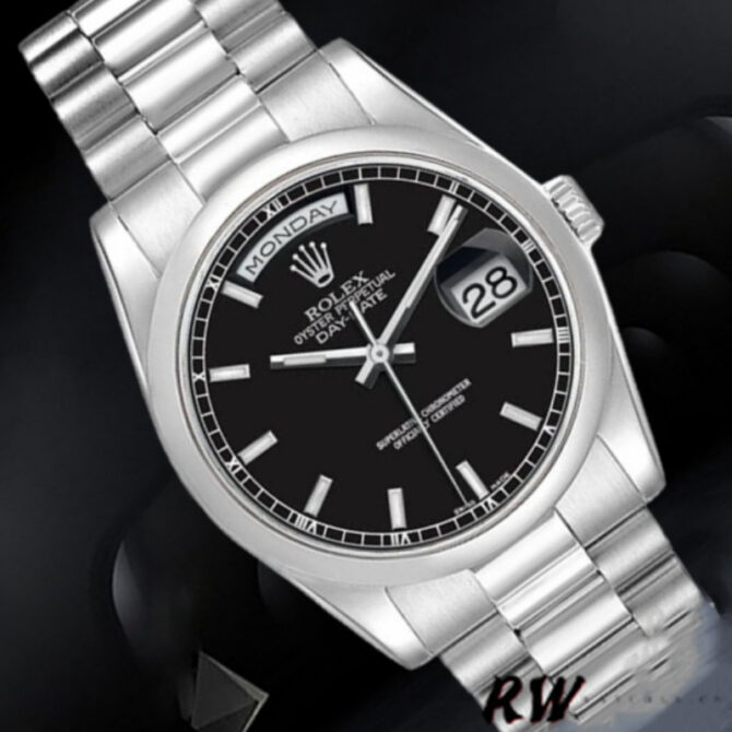 Replica Rolex Day-Date 118206 Jubilee Silver Dial Diamonds 36mm Unisex Watch