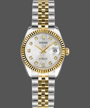 Rolex Datejust 179173 Silver Jubilee Diamond Dial Fluted Bezel 26MM Lady Replica Watch