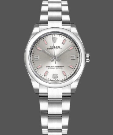 Rolex Oyster Perpetual 177200 Silver Dial Pink Markers 31mm Lady Replica Watch
