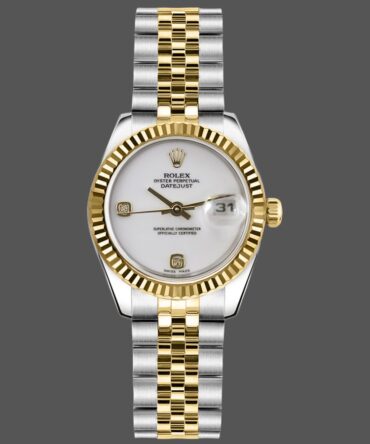 Rolex Datejust 179173 White Dial Diamonds Fluted Bezel 26MM Lady Replica Watch