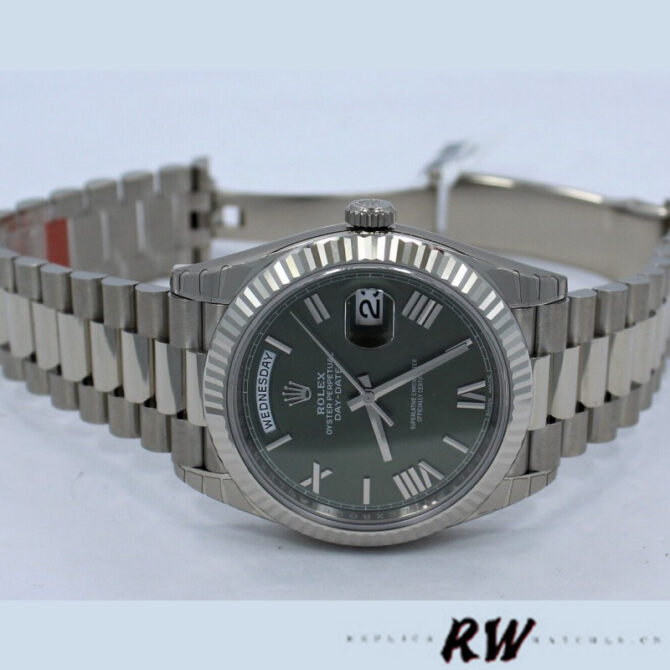 Replica Rolex Day-Date 228396TBR Ice Blue Diamond Dial Diamond Bezel 40mm Mens Watch
