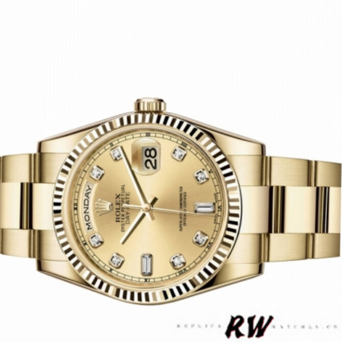 Replica Rolex Day-Date 118238 Diamond Meteorite Dial 36mm Unisex Watch