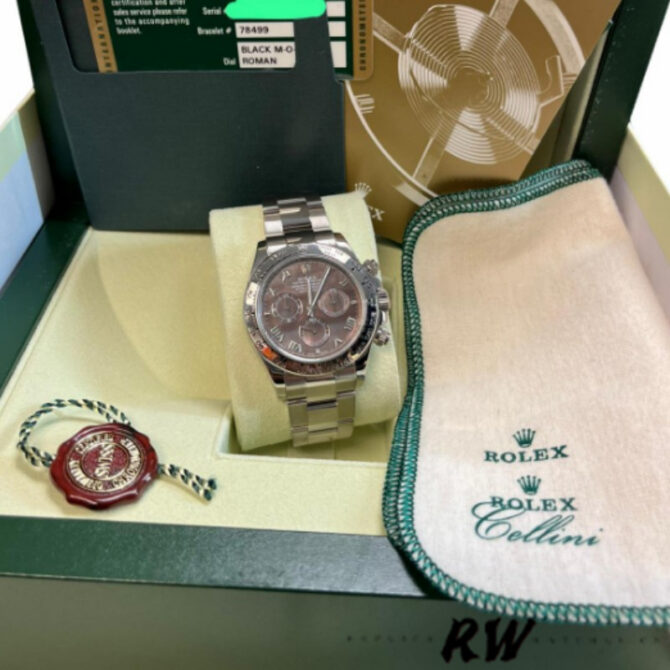 Rolex Cosmograph Daytona 116509 Black Mother of Pearl Dial 40MM Mens Replica Watch