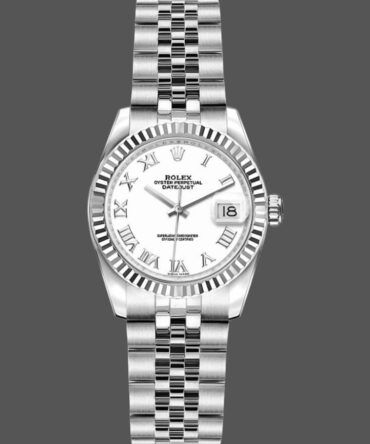 Rolex Datejust 179174 White Roman Dial Fluted Bezel 26MM Lady Replica Watch