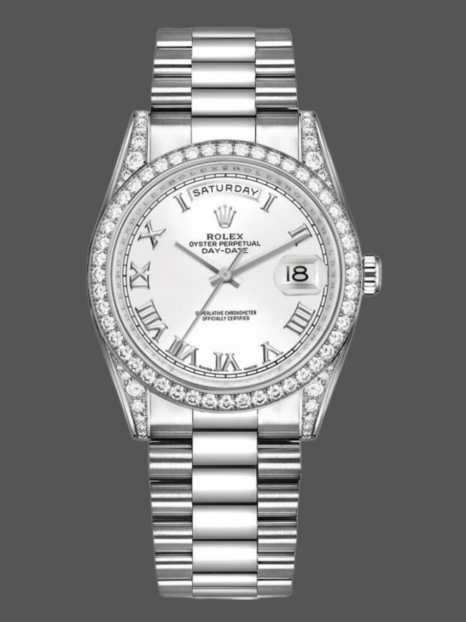 Replica Rolex Day-Date 118388 Champagne Roman Numeral Dial 36MM Unisex Watch