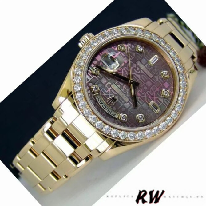 Replica Rolex Day-Date 18948 Dark MOP Diamond Jubilee Dial 39MM Mens Watch