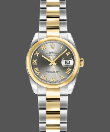 Rolex Datejust 179163 Grey Dial Domed Dezel 26MM Lady Replica Watch