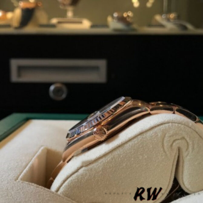 Replica Rolex Day-Date 118235 Rose Gold Chocolate Brown Dial 36mm Unisex Watch