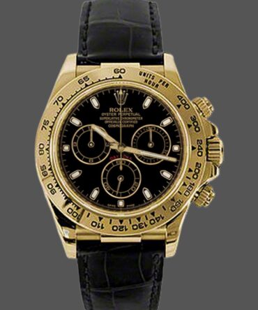 Rolex Cosmograph Daytona 116518 Black Leather Strap 40MM Mens Replica Watch