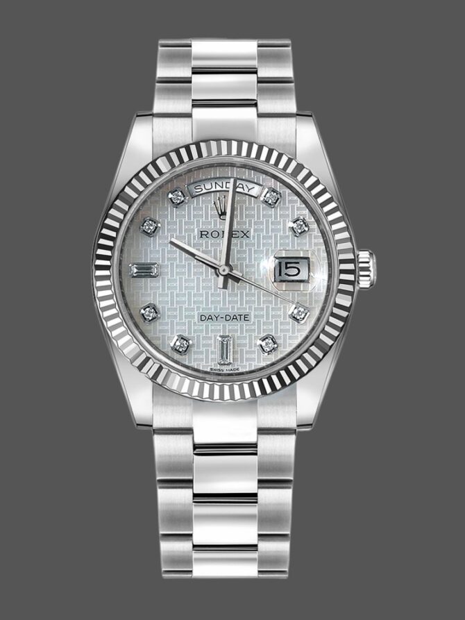 Replica Rolex Day-Date 118388 Black Diamond Dial 36mm Unisex Watch