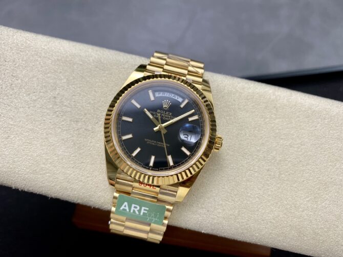 Replica Rolex Day Date 40mm Yellow Gold President Black Dial m228238 0067