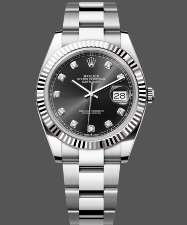 Rolex Datejust 41 Fluted Bezel Black Diamond Dial m126334 0011 Mens Replica Watch