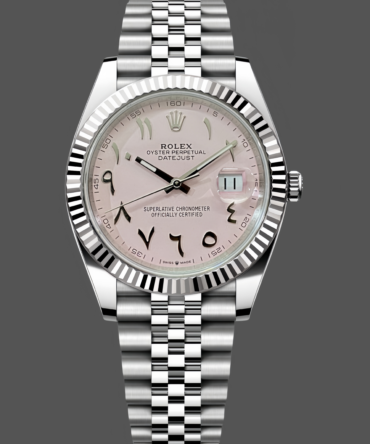 Rolex Datejust Middle Eastern Digital Pink Dial Fluted Bezel M126234