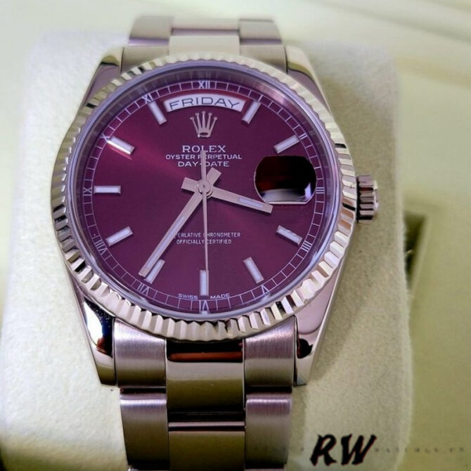 Replica Rolex Day-Date 118235 Rose Gold Chocolate Brown Dial 36mm Unisex Watch