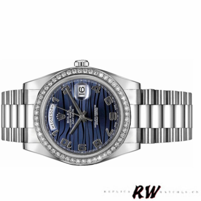 Replica Rolex Day-Date 218349 Wave Blue Dial 41MM Mens Watch