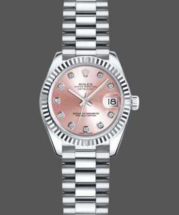 Rolex Datejust 179179 Pink Diamond Dial Fluted Bezel 26MM Lady Replica Watch