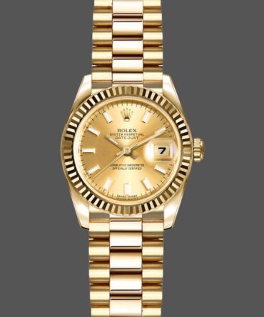 Rolex Datejust 179178 Champagne Index Dial Yellow Gold 26MM Lady Replica Watch