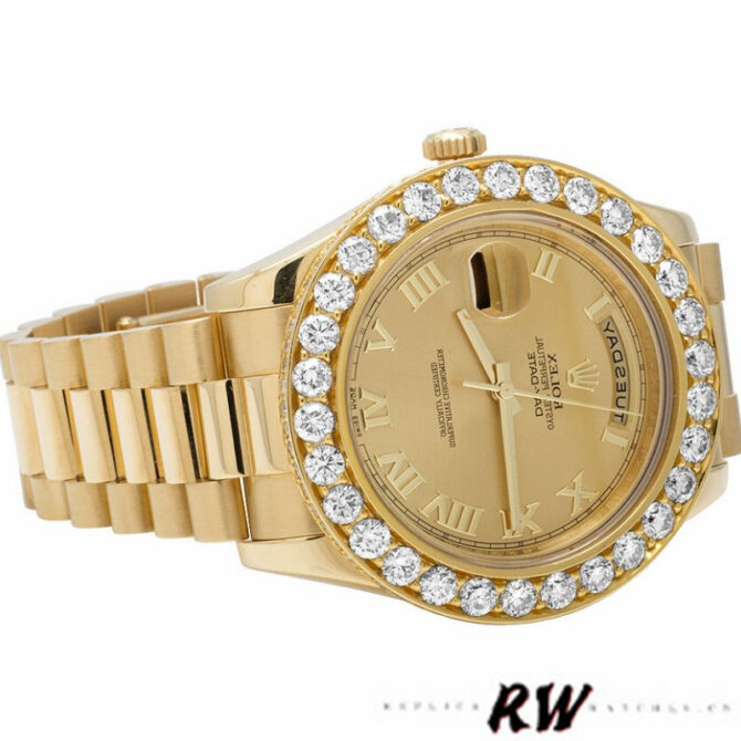 Replica Rolex Day-Date 218348 Champagne Roman Dial 41MM Mens Watch