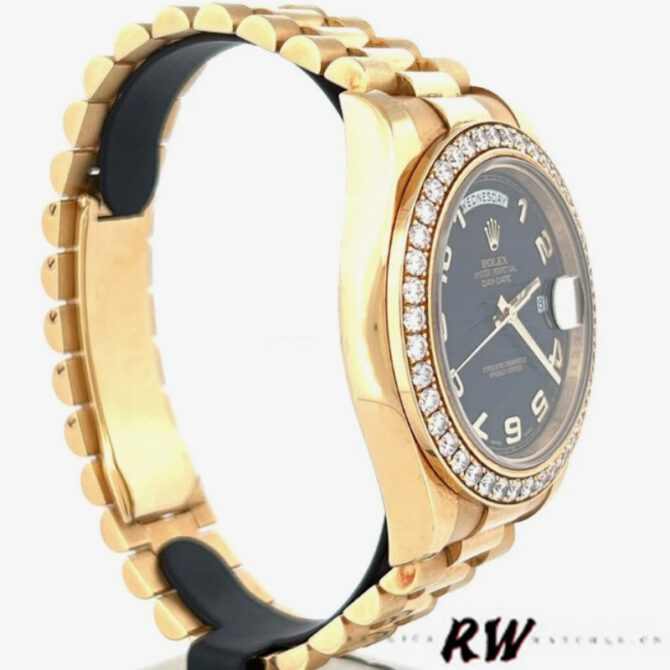 Replica Rolex Day-Date 218348 Wave Black Dial 41MM Mens Watch