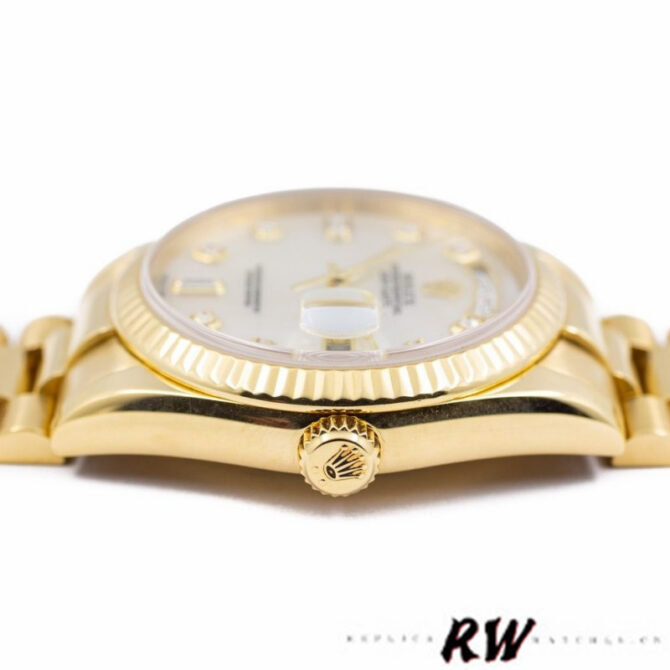 Replica Rolex Day-Date 118238 MOP White Dial 36mm Unisex Watch