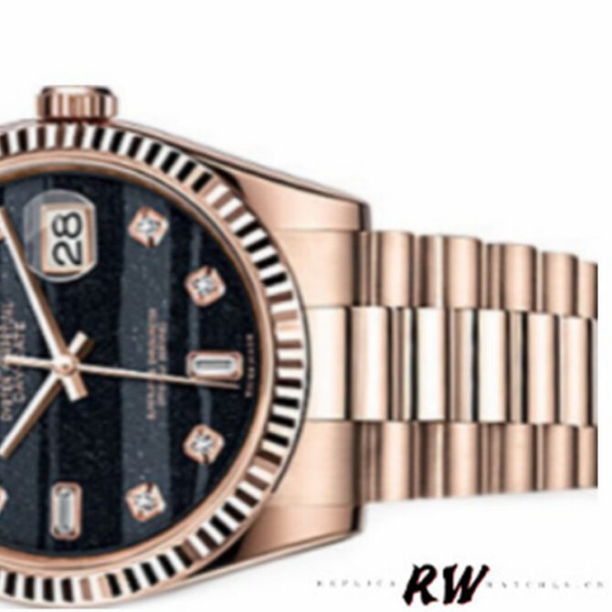 Replica Rolex Day-Date 118235 MOP Black Dial 36mm Unisex Watch