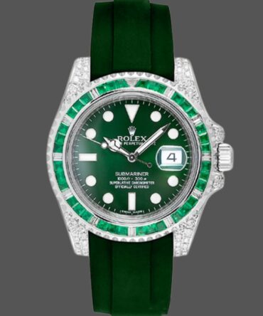 Rolex Submariner 116610 Green Dial Rubber strap 40mm Mens Replica Watch