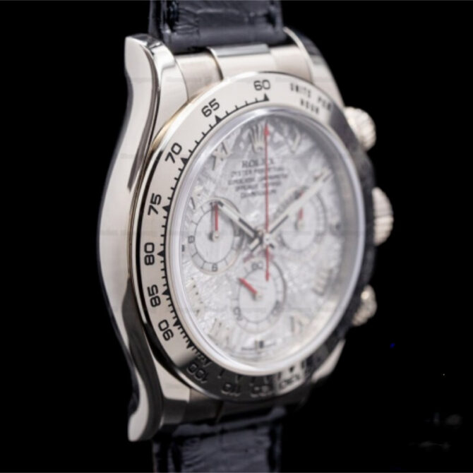 Rolex Daytona 116519 Black Leather strap Meteorite Dial 40mm Mens Replica Watch