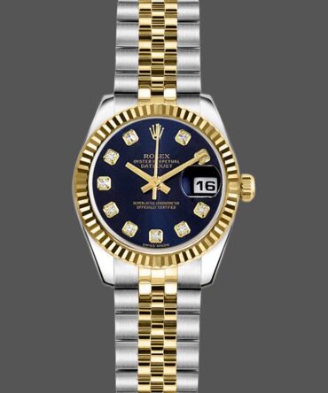 Rolex Datejust 179173 Blue Diamond Dial Fluted Bezel 26MM Lady Replica Watch