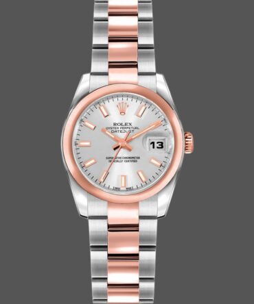 Rolex Datejust 179161 Stainless Steel and Everose Gold Silver Index Dial 26MM Lady Replica Watch