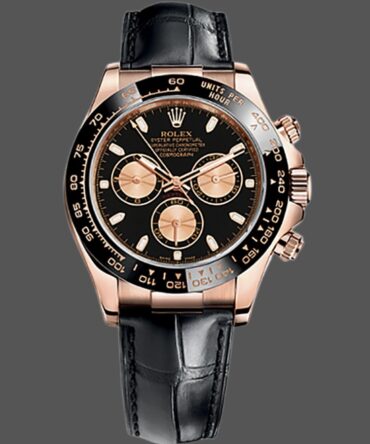 Rolex Cosmograph Daytona 116515 Leather strap Black Dial 40mm Mens Replica Watch