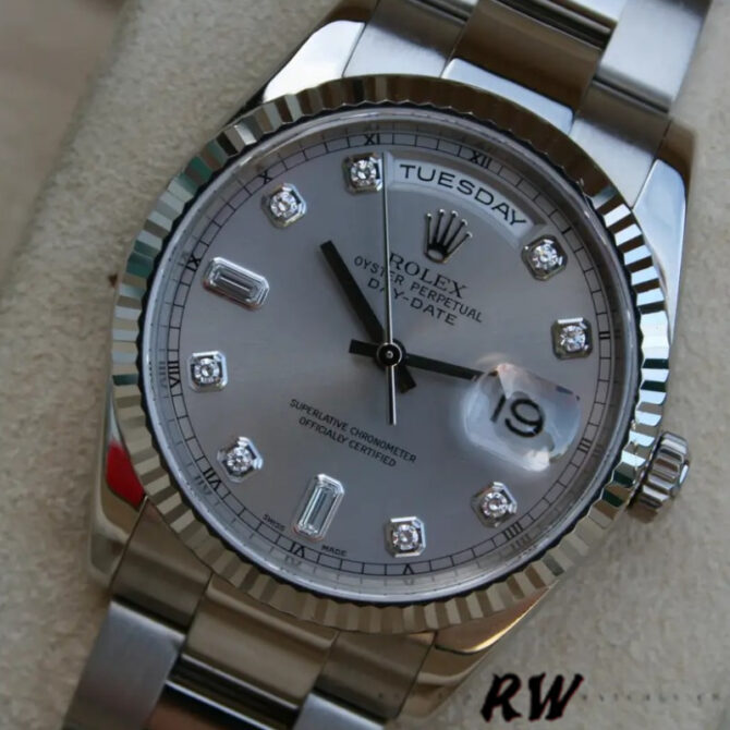 Replica Rolex Day-Date 118239 Rhodium Roman Dial 36mm Unisex Watch