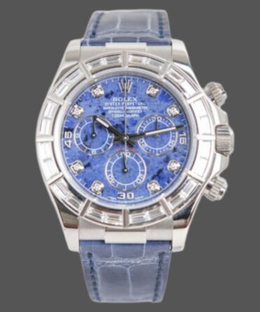 Rolex Daytona 116589BR Sodalite Dial Baguette Diamond Bezel 40mm Mens Replica Watch