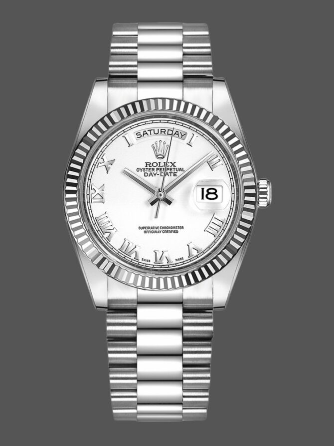 Replica Rolex Day-Date 118239 Roman Numeral White Dial 36mm Unisex Watch