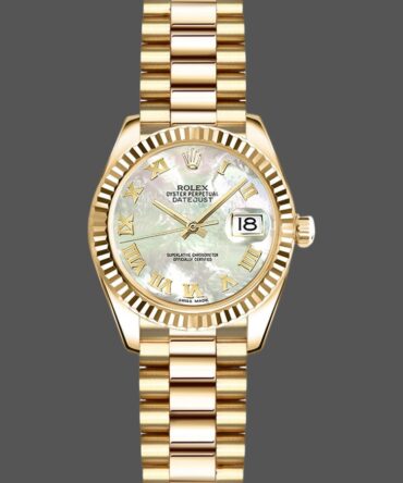 Rolex Datejust 179178 Mother of Pearl White Dial Dial Yellow Gold 26MM Lady Replica Watch