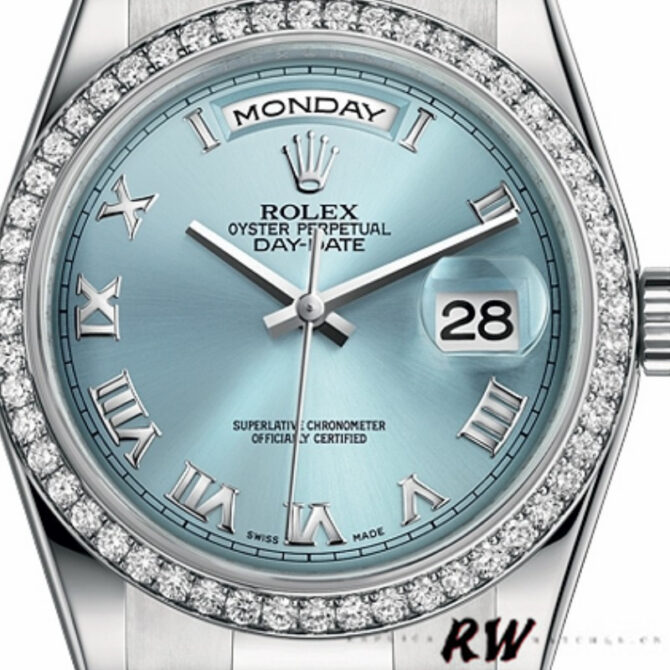 Replica Rolex Day-Date 118239 Rhodium Roman Dial 36mm Unisex Watch