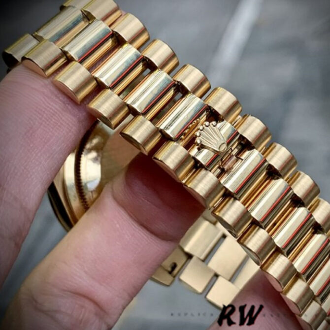 Replica Rolex Day-Date 118388 Yellow Gold Black Diamond Rubies Dial 36mm Unisex Watch