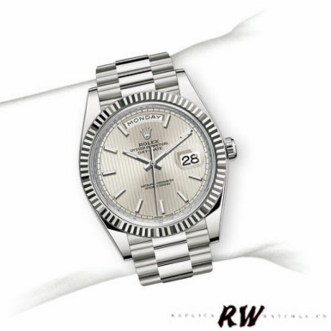 Replica Rolex Day-Date 228396TBR Ice Blue Diamond Dial Diamond Bezel 40mm Mens Watch